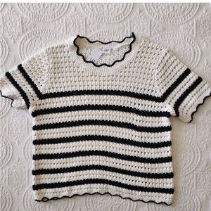Gap, black/white striped oversized knit sweater. Sz lg